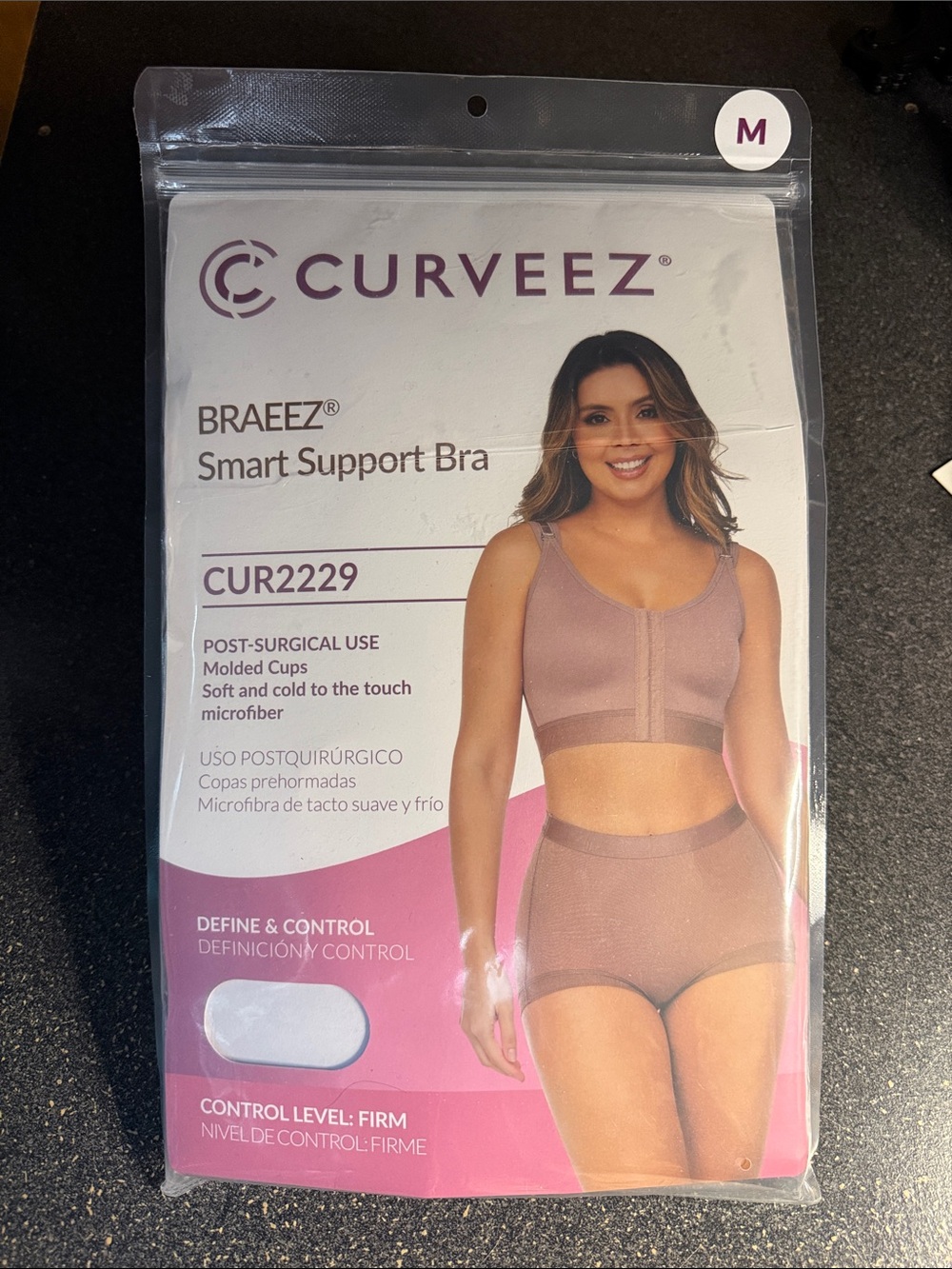 Curveez Braeez Smart Support Bra Cocoa . Size Medium New In Package.
